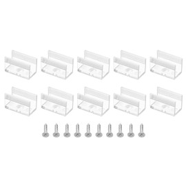 PATIKIL LED Strip Light Clips, 40 Pack Mounting Bracket Fixing Clips Plastic Clamp Holders with Screws for 8mm Neon RGB Light Cable Ribbon, Clear