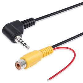 PNGKNYOCN 2.5mm to RCA Cable with Detection 2.5mm Reversing Camera Male Plug to RCA Cable GPS Navigator Video AV Input Adapter Cable(2.4M)