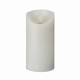 Fire Tek 3 x 6 Inch Flameless Pillar Candle, 1 Programable LED Pillar Candle - Dancing Flame, For Home, Weddings, And Parties, White Real Wax Battery Pillar Candle, Remote Sold Separately,