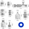 HUBEST 13pcs Multi-Size Airbrush Adapter with Adjustable Valve Metal Compressor