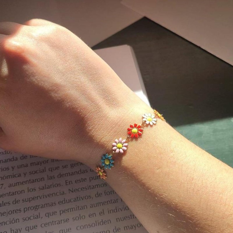 Jabogrii 3 Meters Colorful Oil Dripping Chain Roll Daisy Flower