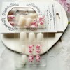 24pcs Flower Press on Nails Short Square White Fake Nails