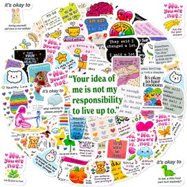 100 Pcs Mental Health Stickers, Cute Anxiety Waterproof Vinyl for Laptop, Phone, Water Bottle, Luggage, Kids Teens Boys Girls Women