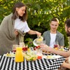 sunepany 2 Pack Black and White Checkered Tablecloth Plastic 54