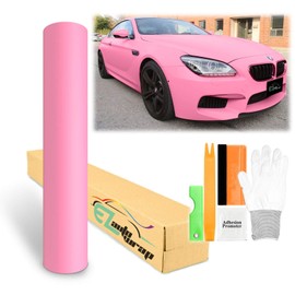 Free Tool Kit Matte Flat Pink Car Vinyl Wrap Sticker Decal Film Sheet with Air Release - 60"X360" (5FT X 30FT)