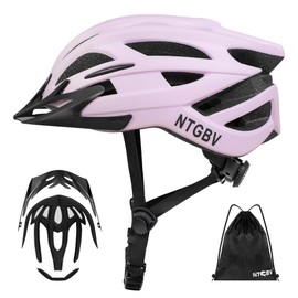 NTGBV Adult Bike Helmet for Men/Women with Helmet Bag 2 Removable Moisture-Wicking Liners & Visors Lightweight Shockproof Adjustable Design CPSC 1203 & EN 1078 Safety Certified for Road/Commute/MTB