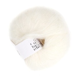 Aoutecen Angora Long Wool Yarn, Popular Angora Mohair Yarn 26g/0.9 in for DIY Crochet for Shawl (01 White)