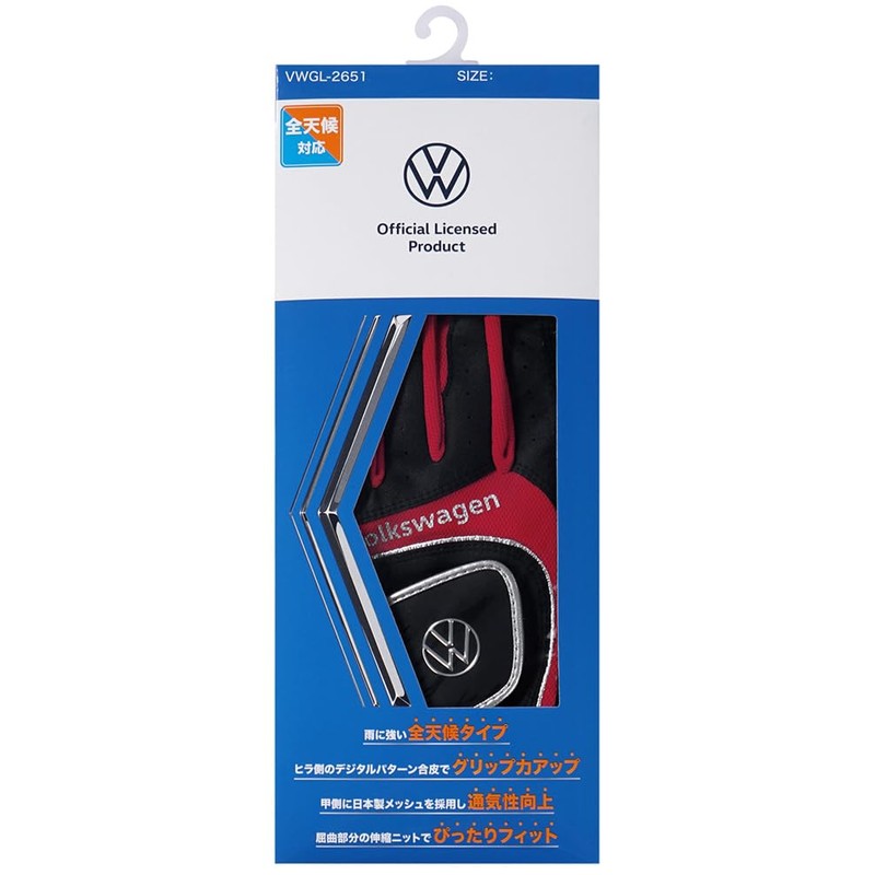 LEZAX VWGL-2651 Volkswagen Golf Gloves, Men's, Left Hand, Black, M