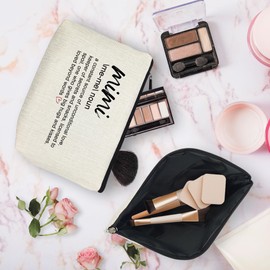 huester Mimi Gifts Makeup Bag, Mimi Gifts for Grandma Make Up Bag, Mothers Day Gifts for Mimi, Grandma Gifts, Mimi Definition Cosmetic Bag Travel Makeup Make Up Pouch Gifts for Mimi Grandma Purse