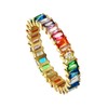 Michooyel 18K Gold Plated Emerald Cut Eternity Band Ring Rainbow