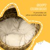 PawHut Handwoven Elevated Cat Bed with Soft Cushion & Egg
