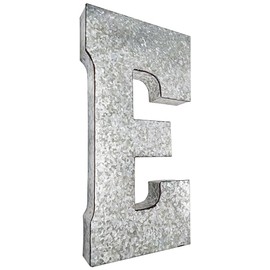 Huge 20" Metal Alphabet Wall Décor Letter E Rusted Edge Galvanized Metal