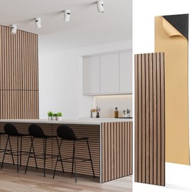 Urban Decor Acoustic Wood Veneer Wall Panels for Interior Decor in Homes, Offices, Studios. 3D Wood Wall Decor, Acoustic Dampening, Mens Room Decor, Gaming Areas, TV Walls (4-Pack) (Oak)