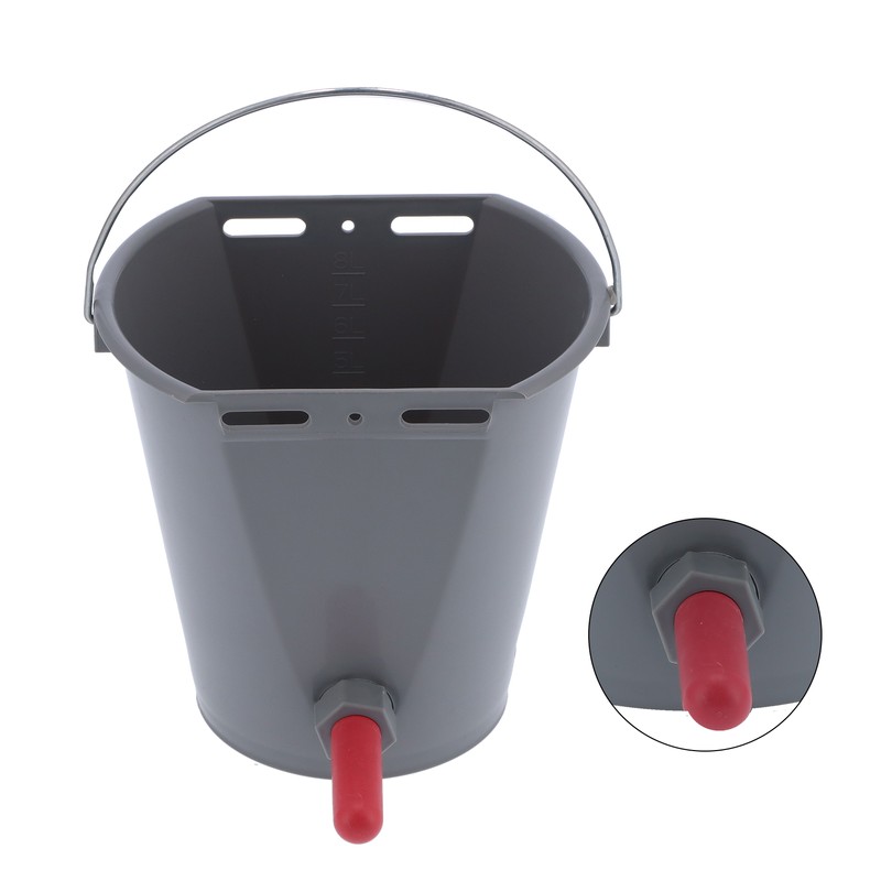 8L Plastic Feeder Bucket with Nipples Check Valves Feeding Equipment