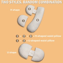 Oskeray Pregnancy Pillow for Pregnant Women, Soft Maternity Pillow with Detachable & Adjustable, Pillow with Pillow Cover - Support for Back, HIPS, Legs