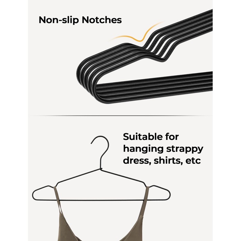 StorageWorks Wire Hangers for Closet, 4mm Super Thick Metal Hanger,