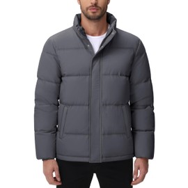 Cotrasen Men’s Down Jacket Warm Puffer Jacket for Men Winter Coats Lightweight Water Resistant Insulated Jacket Dark Grey S