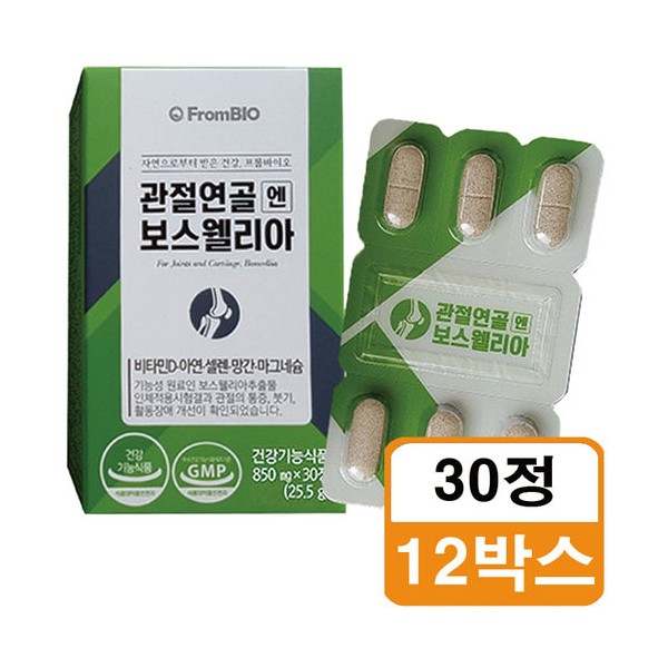 From Bio Articular Cartilage Boswellia 850mg x 30 tablets, 12 boxes W / 프롬바이오 관절연골엔 보스웰리아 850mg x 30정 12박스W