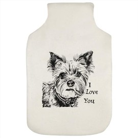 'I Love You with Yorkshire Terrier' Hot Water Bottle Cover (HW00034120)