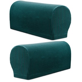 PBIEHSR Arm Rest Covers, Stretch Armchair Couch Armrest Chair Covers for Furniture Protector, Anti-Slip Sofa Chair Arm Caps Spandex Polyester Slipcovers, Set of 2 (Turquoise)