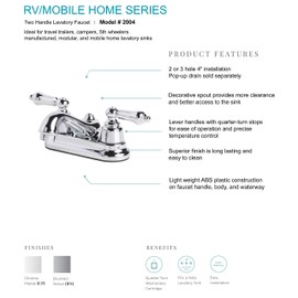 Laguna Brass 2004BN RV Mobile Home Non-Metallic Centerset Lavatory Faucet, Brushed Nickel Finish