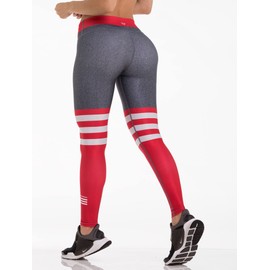 Drakon Leggings Women´s Activewear Workout Pants Printed Compression Pants Yoga Tights White-red