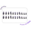 IMRAIN Purple Black Ombre Press on Nails Medium Almond Fake