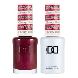 DAISY DND DND Gel Polish Set - 1 each of Red Gel Polish and Red Nail Polish, 699 Cherry Bomb, 0.5 Fl Oz