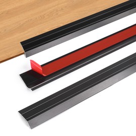 Orechic Floor Edging Trim Strip, Metal Peel and Stick Floor Transition Strips, Suitable for Threshold Height Less Than 5mm, Size 48 in×1.22 in×0.3 in (Black,3 Pack)