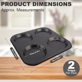 D.A.Y. Republic Non-Stick 4-Hole Yorkshire Pudding Tray, 23 cm (Two Yorkshire Pudding Trays)