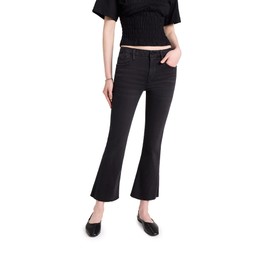 FRAME Women's Le Cropped Mini Boot Raw Edge Jeans, Kerry, Black, 34