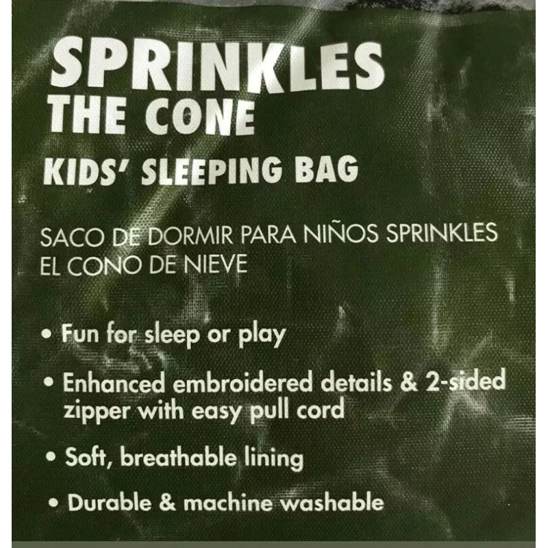 Ozark Trail Sprinkles The Cone Kids 100% Polyester Sleeping Bag