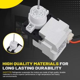 242077702 242077705 Refrigerator Evaporator Fan Motor Compatible with Frigidaire Kenmore Crosley Replaces FDQC18EL4F 242077701 5304514392 A03788604 Blower Motor