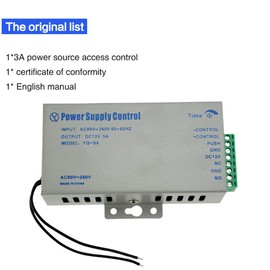 OBO HANDS DC12V 5A Power Supply for Access Control System Kit Switch Electronic Power AC90V-260V (YQ-S6)