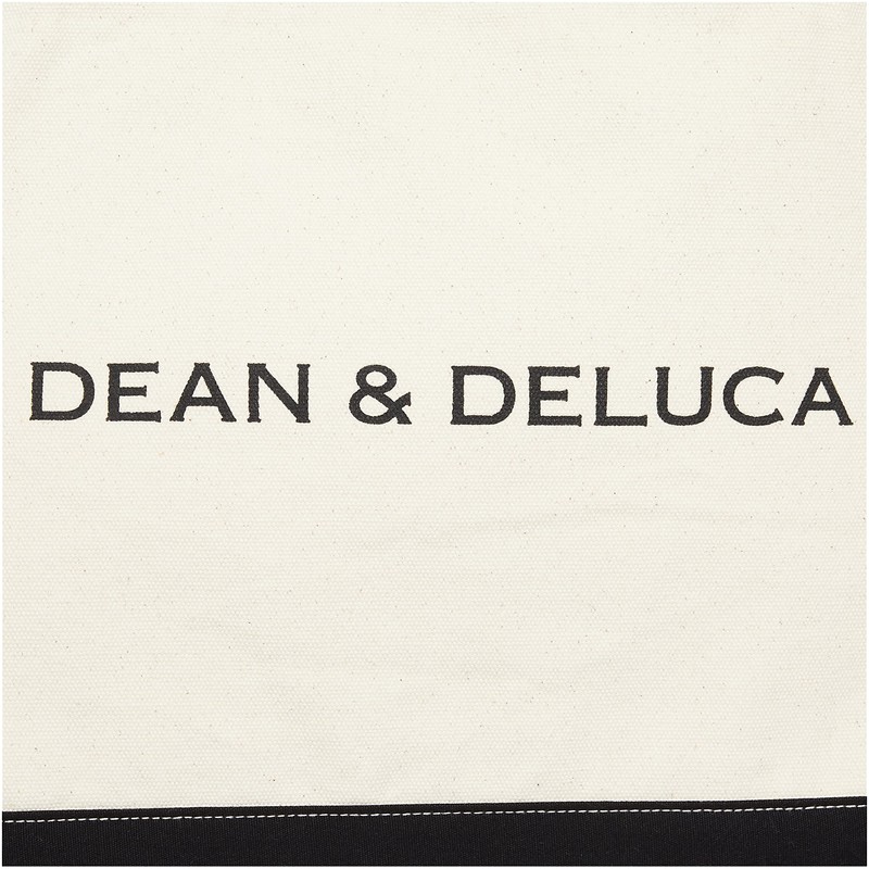 Dean and Deluca Black & Natural Canvas Tote Bag Big
