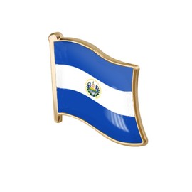 vmcoatdu 1inch El Salvador Flag Pin Badge International Travel Brooch Metal Alloy Souvenir Pin (El Salvador)