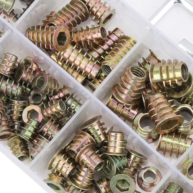 149Pcs Hex Insert Nut Iron Galvanized Drive Head Wood Furniture