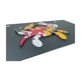Eurosports Daytona Maryland State Flag Crab Black Premium Carbon Steel License Plate U.S. Made