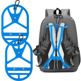 2 Pack Shoe Holster for Backpack with Clip Hanger, Shoe Holder for Sneakers, Cleats, for Travel, Outdoors, Sports (Large, Blue)
