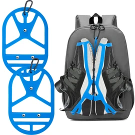 2 Pack Shoe Holster for Backpack with Clip Hanger, Shoe Holder for Sneakers, Cleats, for Travel, Outdoors, Sports (Large, Blue)
