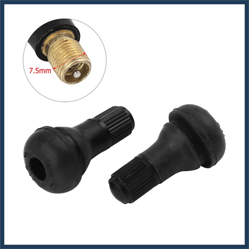 INFINAUTO 4pcs Car TR412 Black Rubber Short Snap-In Tire Valve