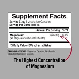 Happi Mi Nutrition Magnesium Glycinate 575mg, Mineral Supplement, Muscle & Bone Health Support, Immune Health Support, Promote Relaxation & Balance Mood, Chelated for High Absorption, Non-GMO, 90 Caps