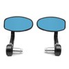2Pcs CNC Motorcycle Bar End Black Rearview Side Mirrors for