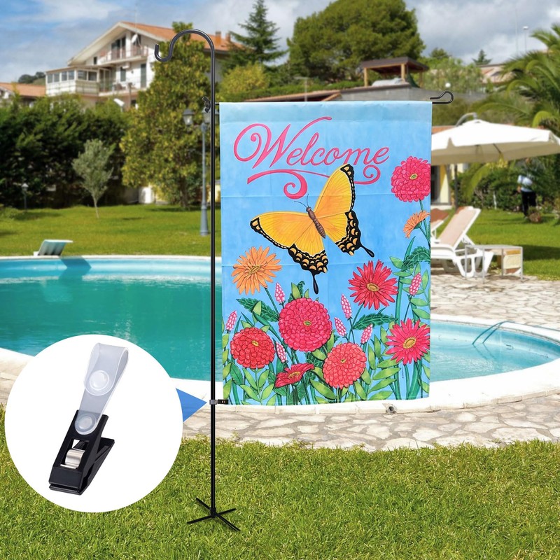HINZIC 10pcs Plastic Garden Flag Clips Anti-Wind Flag Stoppers for