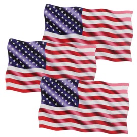 GRIRIW Car Stickers of 3 Flag Decals American Flag Decals for Trucks Car Decor Reflective Car Magnets