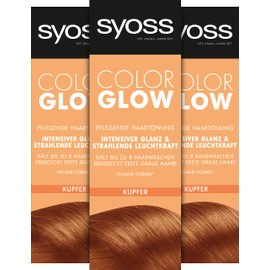 Syoss Color Glow Nourishing Hair Dye Copper (3 x 100 ml), Semi-Permanent Colouration for Radiant Colour Intensity up to 8 Hair Washes without Damaging the Hair