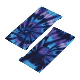 Blue and Purple Rainbow Tie-Dye Swirl Sports Sweatband Head Bands for Women Men Sweat-Absorbing Headbands Suitable for Running Yoga Fitness Football Exercise