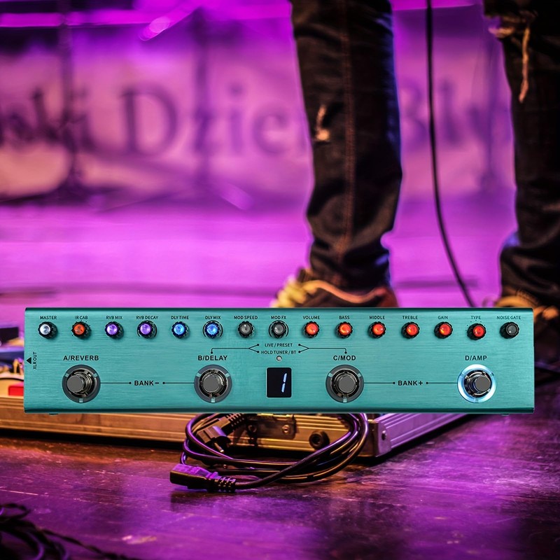 TANK-G Digital Multi-Effects Guitar Pedal with Reverb, Delay, MOD, AMP,