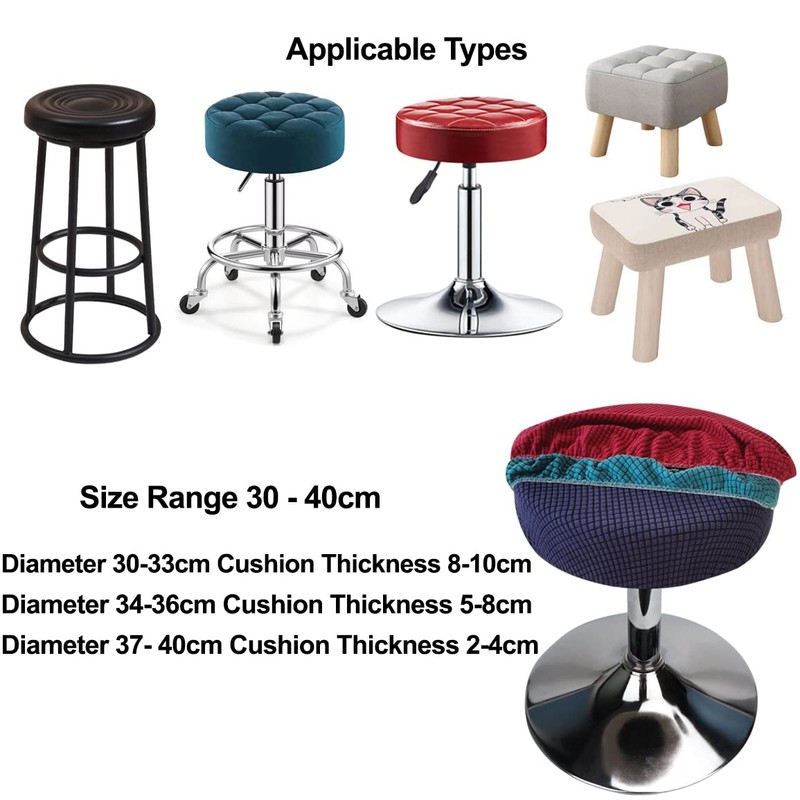 HuaLiSiJi Round Stool Cover 12-16" Round Seat Covers for Bar