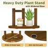 LASZOLA 3 Tiered Wood Plant Stand Indoor Corner, Flower Holder